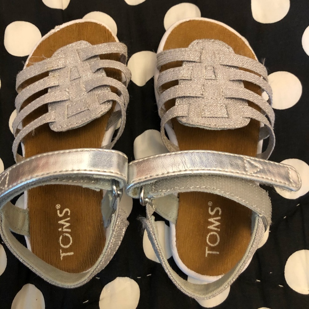 Toddler silver sandals Toms